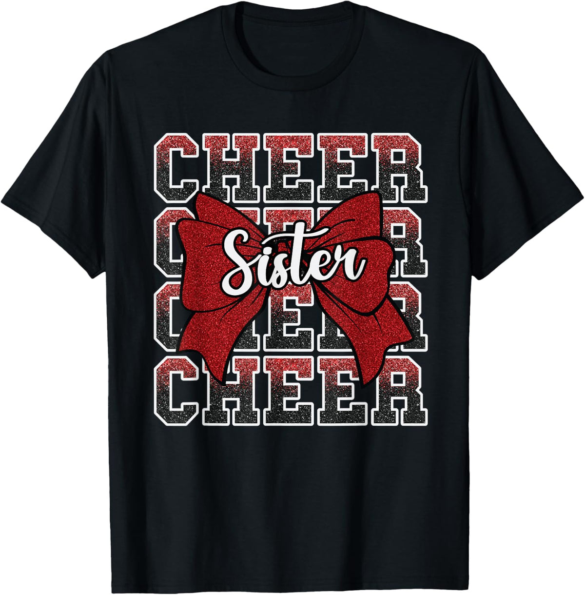 Coquette Cheer Sister Bow Sport Cheerleader Cheerleading Red T-Shirt