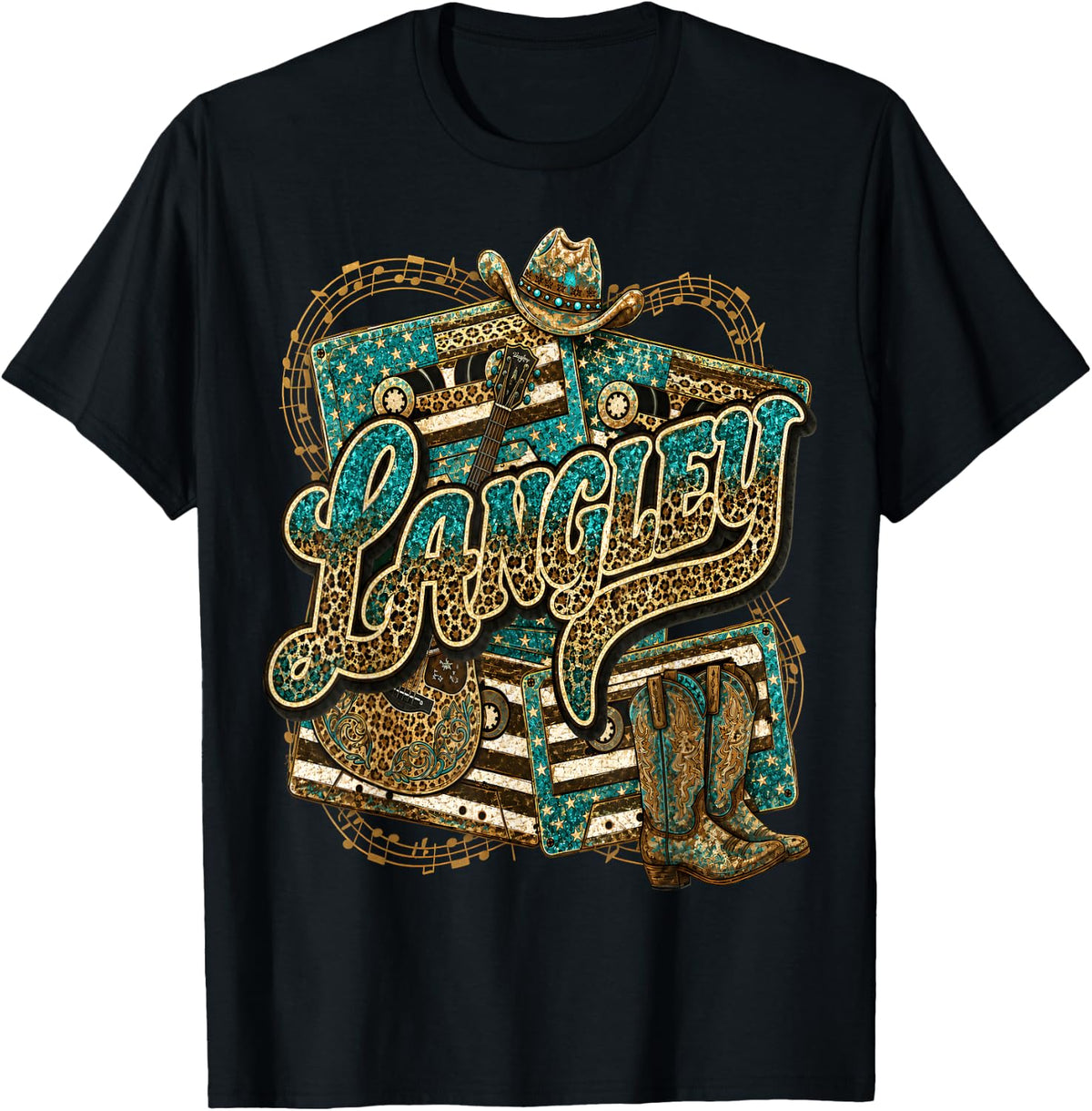 Girl Retro Langley Groovy First Name Personalized 80's T-Shirt