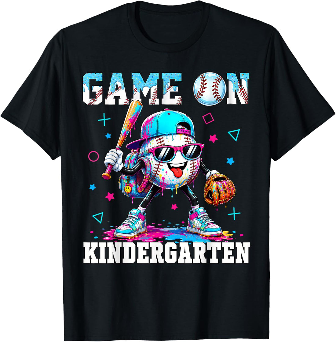 Back to School Game On Kindergarten Baseball Boy Kid T-Shirt