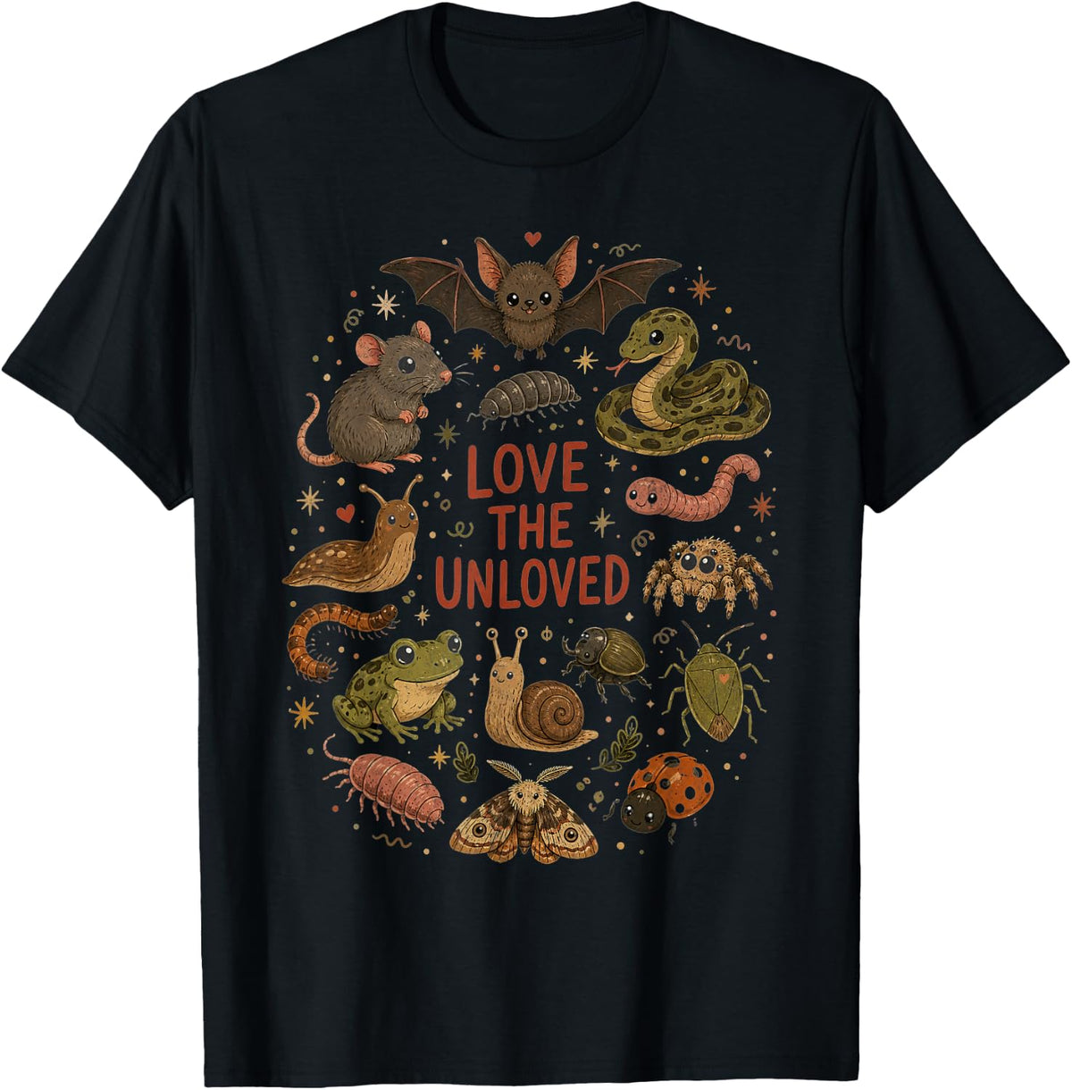 Love The Unloved Bugs Reptiles Amphibians Nature Graphic T-Shirt