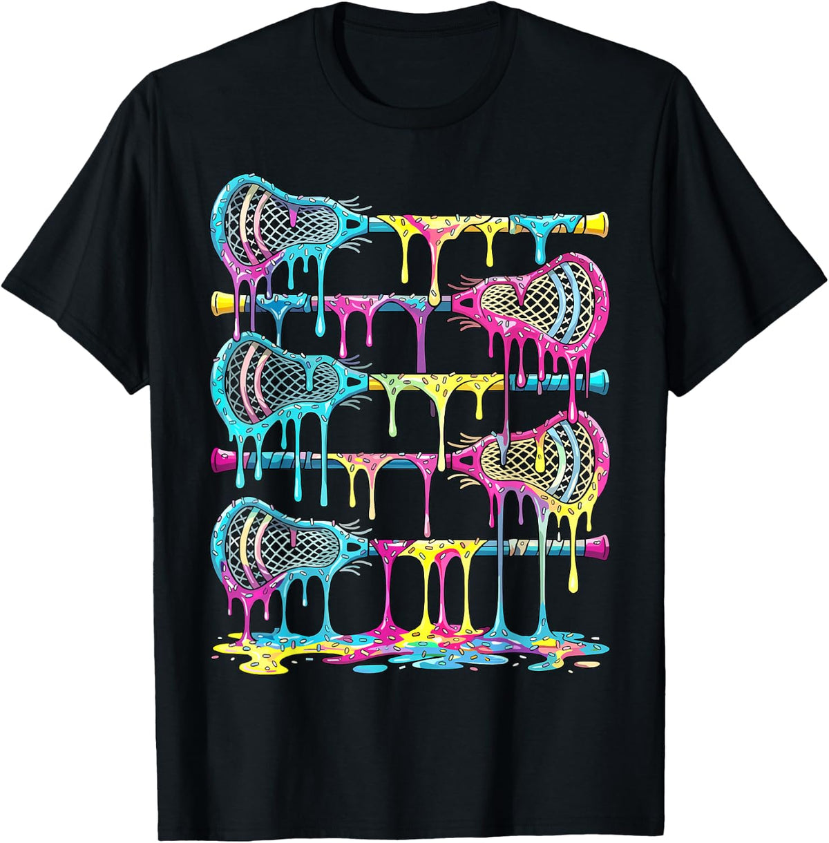 Lacrosse Sticks Drip Ice Cream Lax T-Shirt