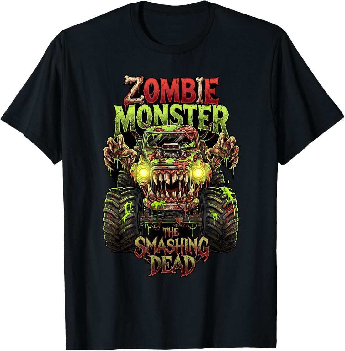 Zombie Monster Truck The Smashing Dead Halloween Boys Kids T-Shirt