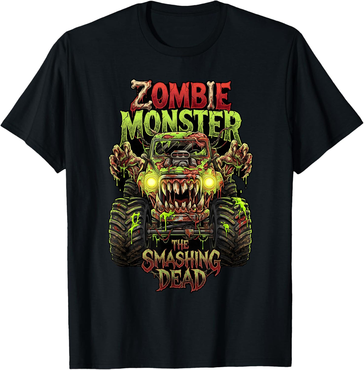 Zombie Monster Truck The Smashing Dead Halloween Boys Kids T-Shirt