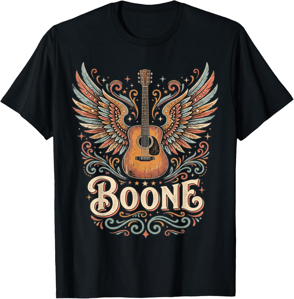 Boone Music Lover Vibes Colorful Artistic Design T-Shirt