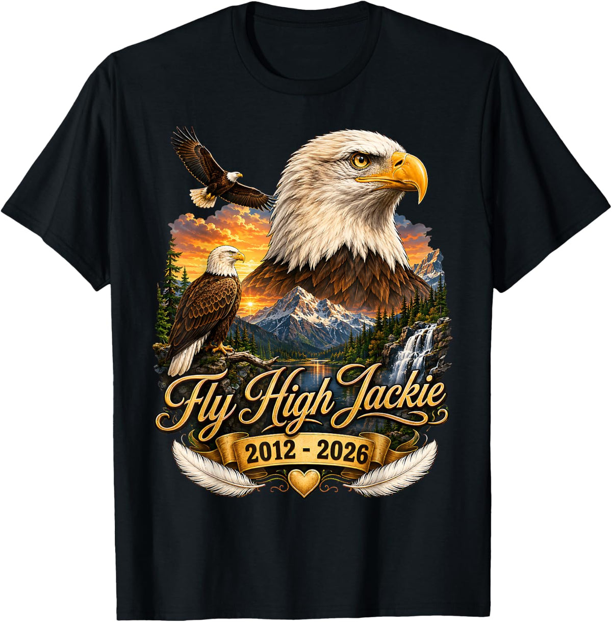 Fly High Jackie, Jackie and Shadow Bald Eagle T-Shirt