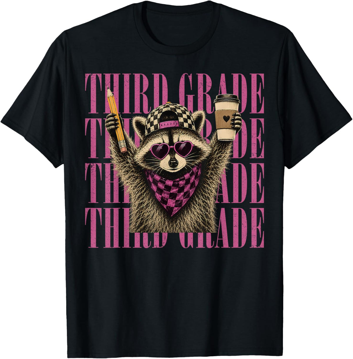 Funny Third 3rd Grade Teacher Feral Raccoon Back to School T-Shirt