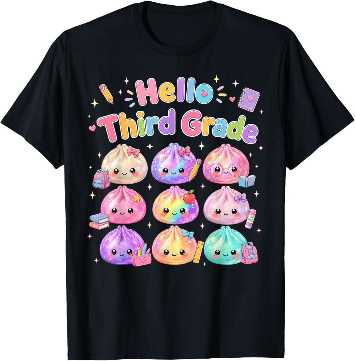 Hello Third Grade Teacher First Day of 3rd Grade Dumpling T-Shirt