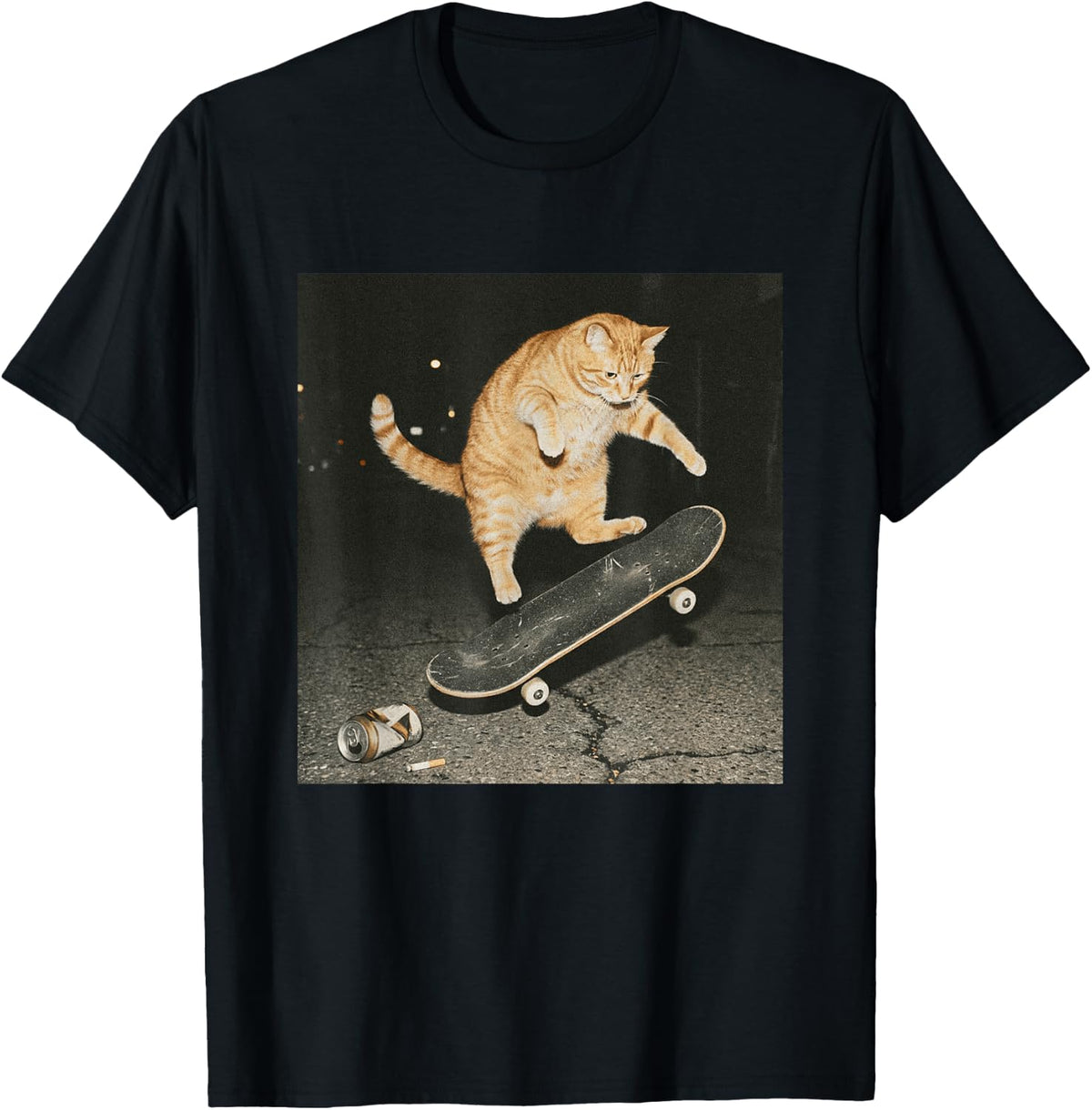 Skateboard Cat Vintage Skateboarder Skateboarding Men Women T-Shirt