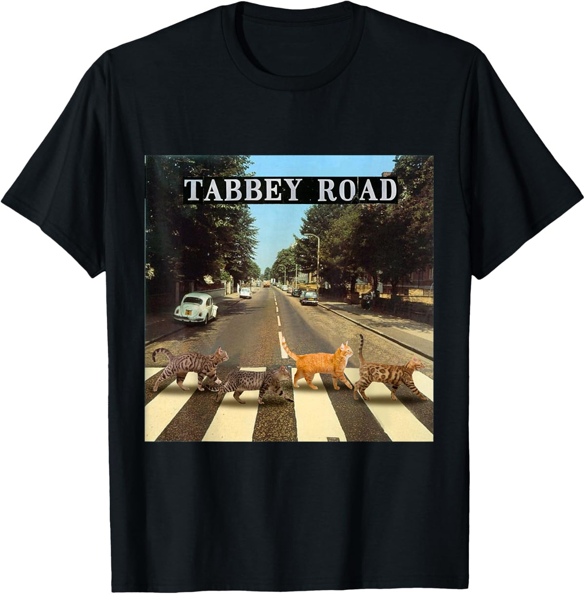 Tabby Road Cool Tabby Cats Crossing T-Shirt