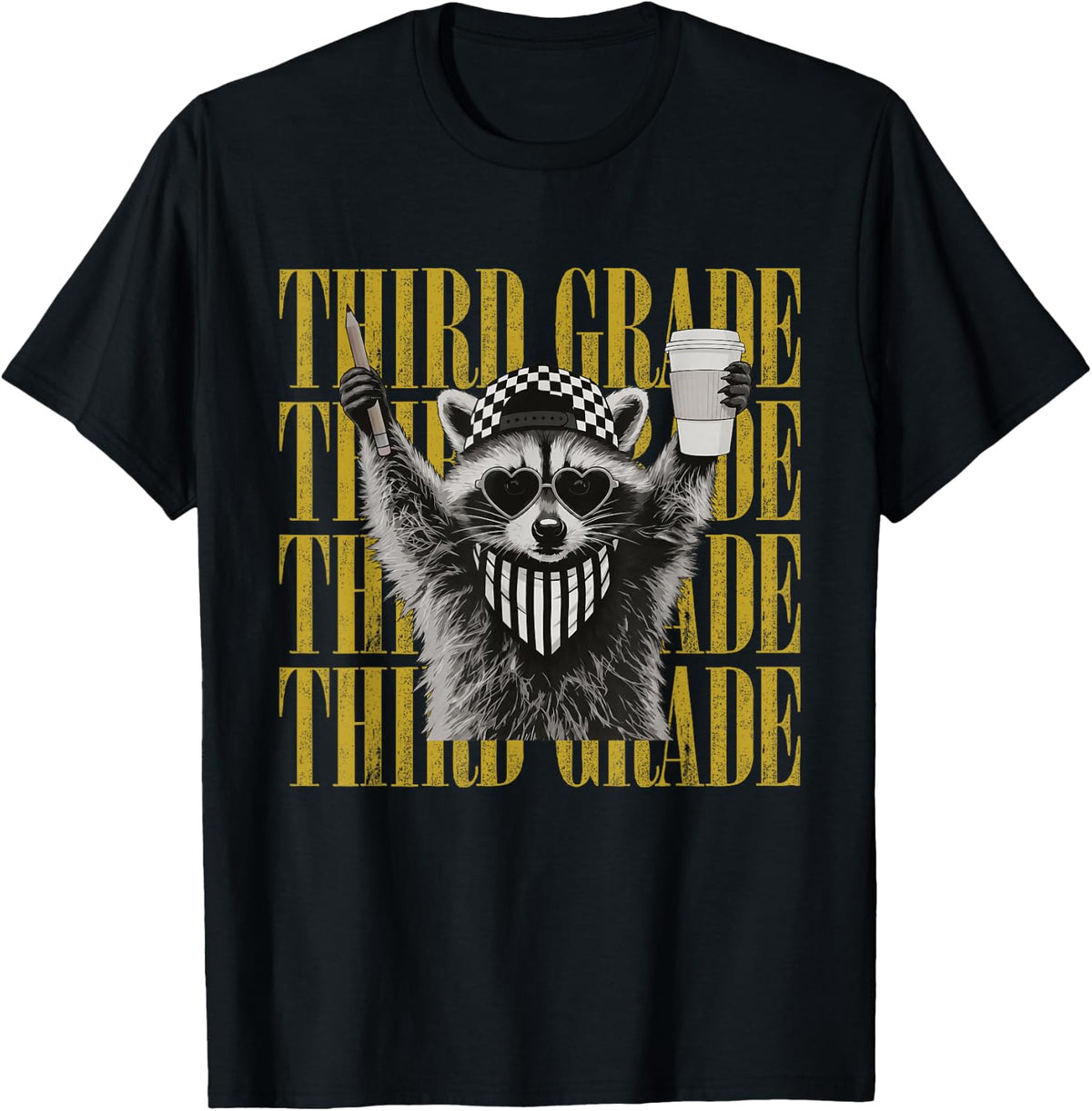 Funny Third Grade Teacher Feral Raccoon Back to School T-Shirt