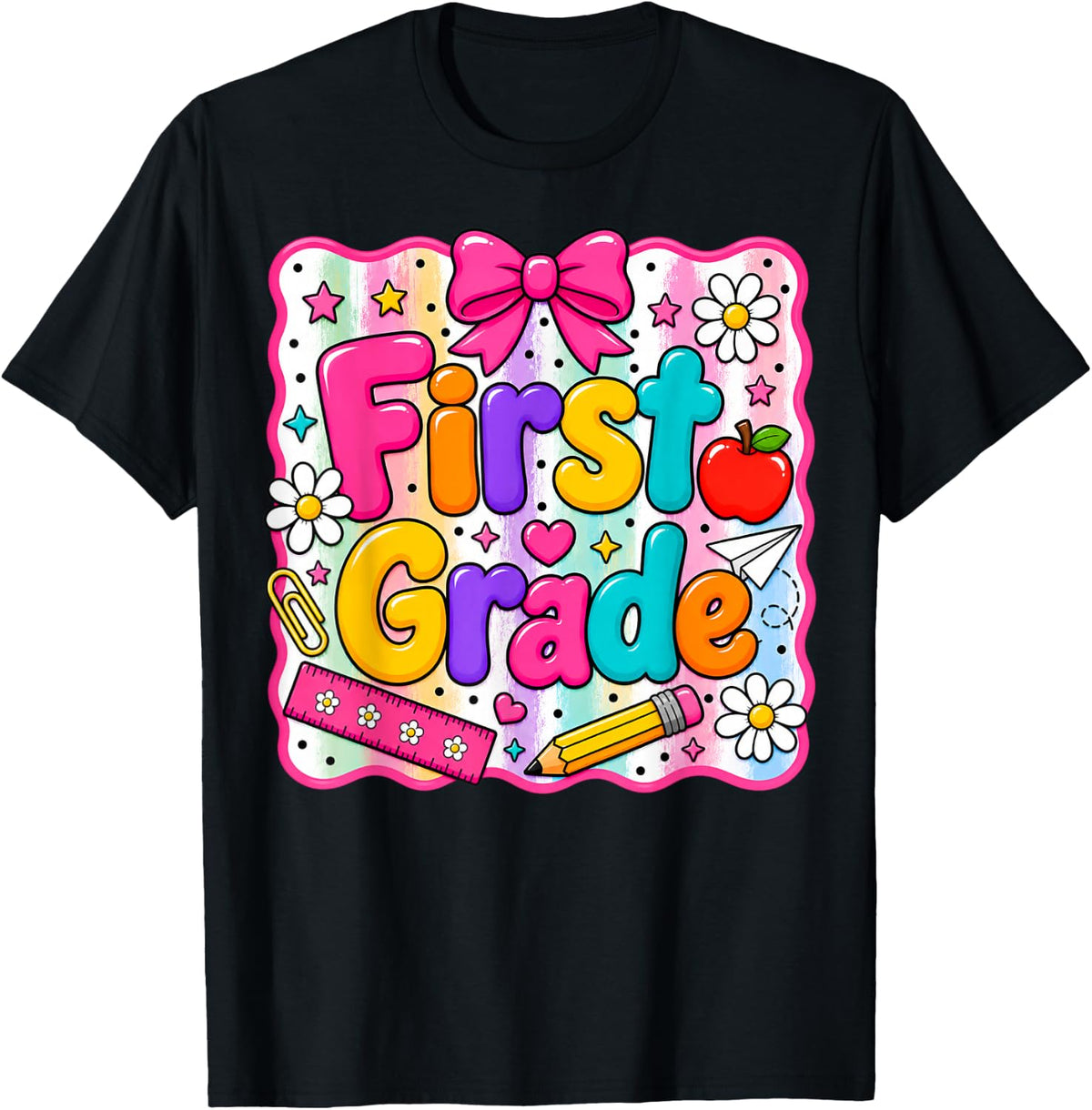 First Grade Back to School Coquette 1st Grade Teachers Girls T-Shirt