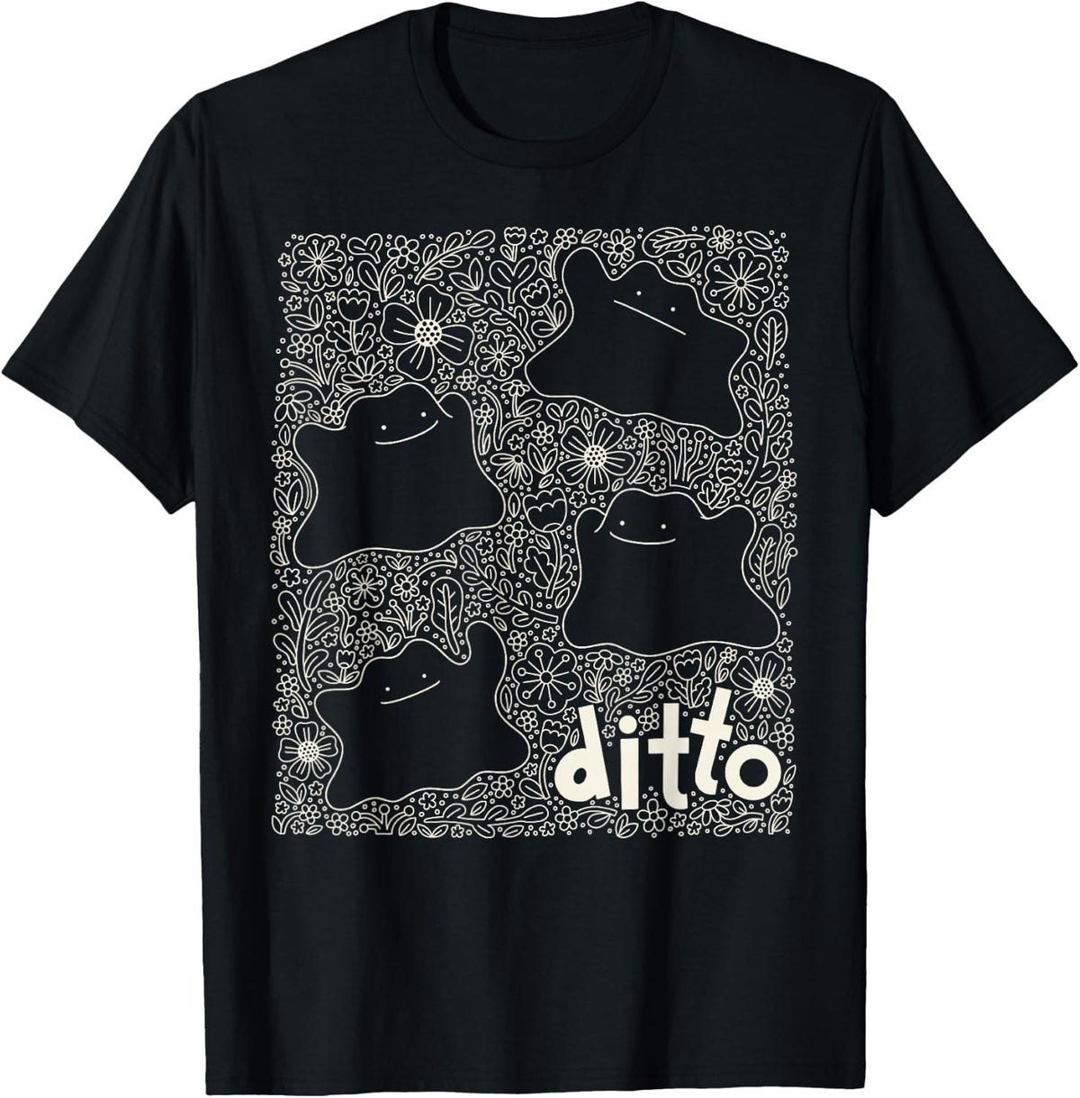 Generation 1 - Ditto Dainty Florals Background T-Shirt