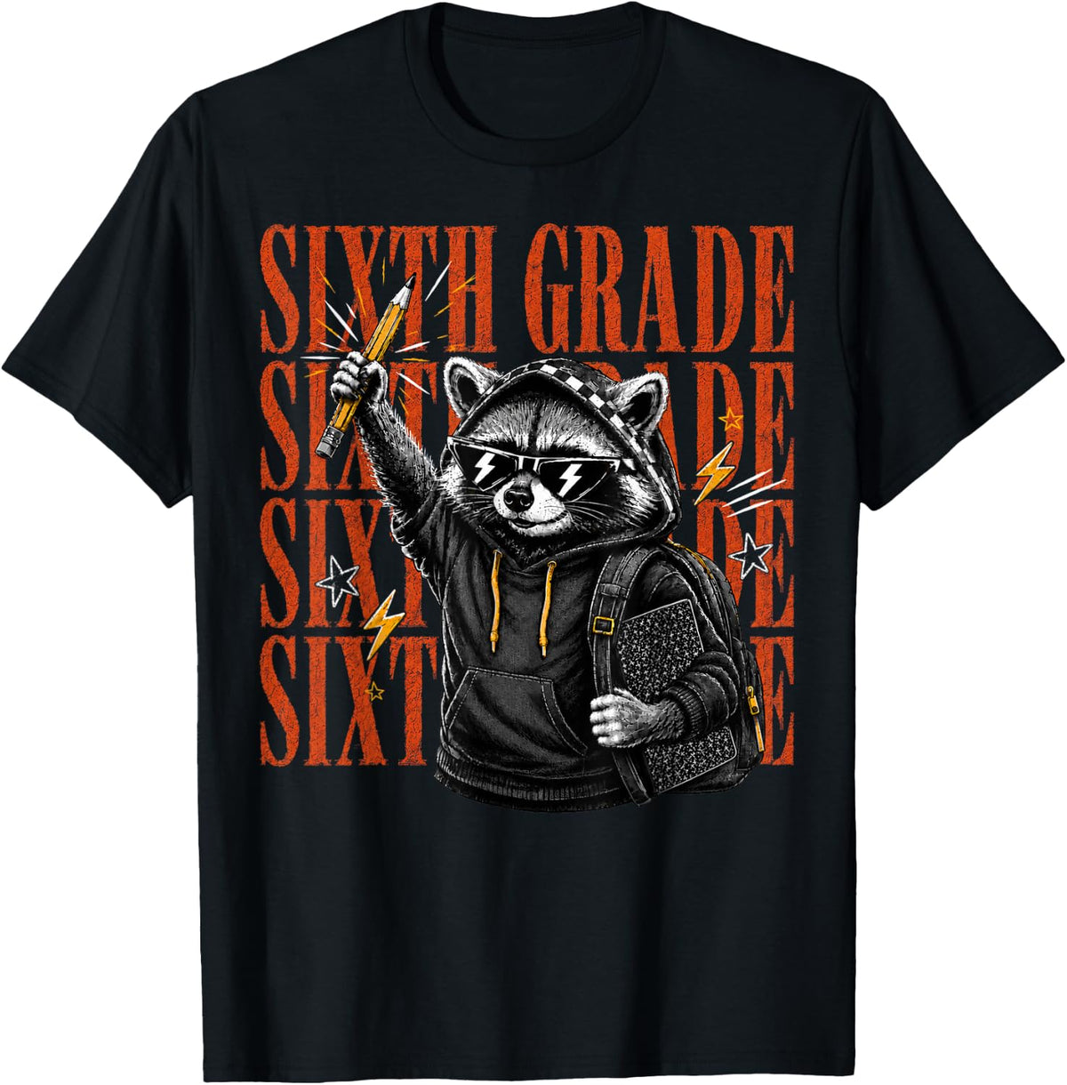 Sixth Grade Raccoon Back to School Funny Student T-Shirt