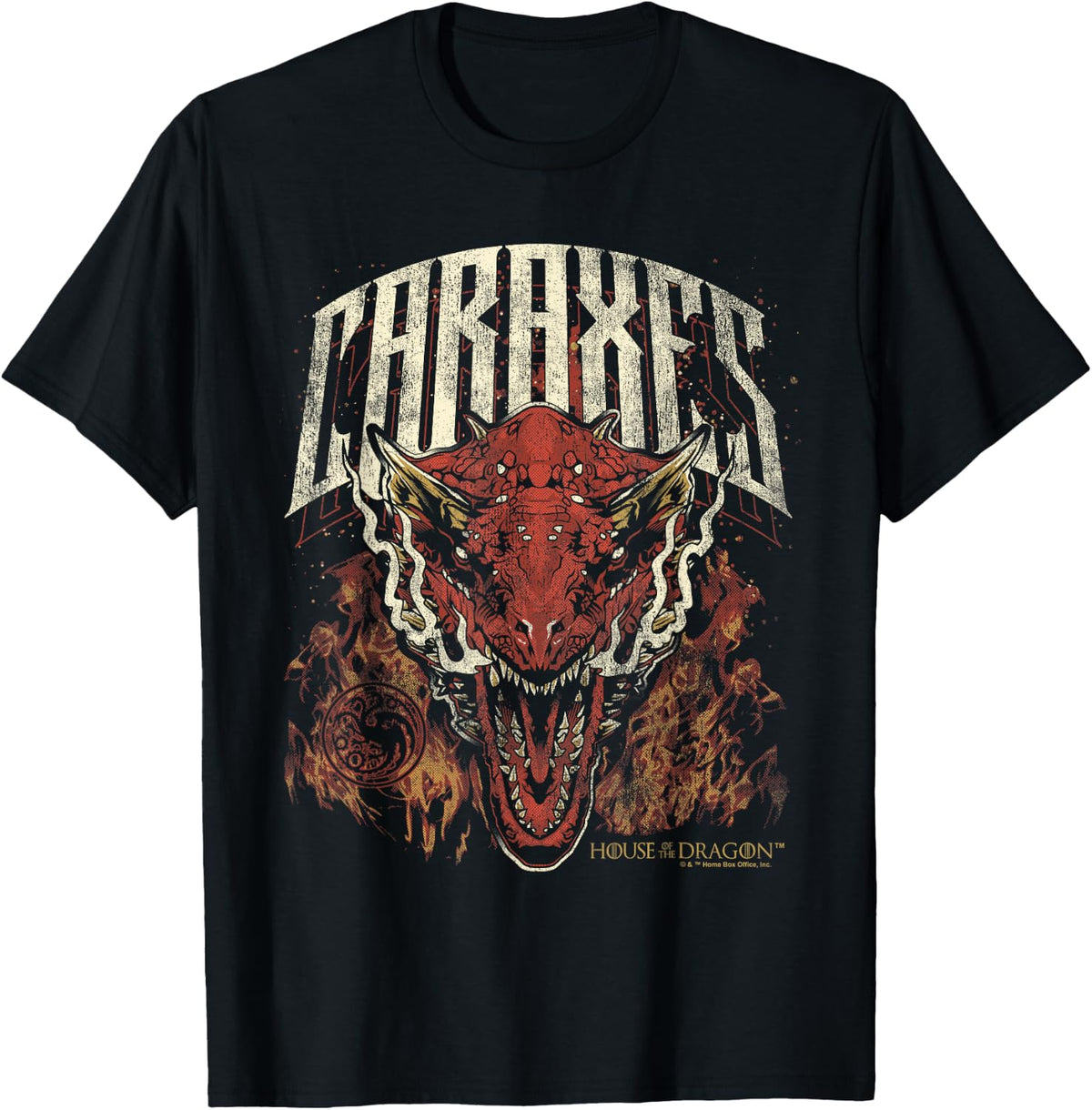 House of the Dragon Targaryen Caraxes in Flames T-Shirt