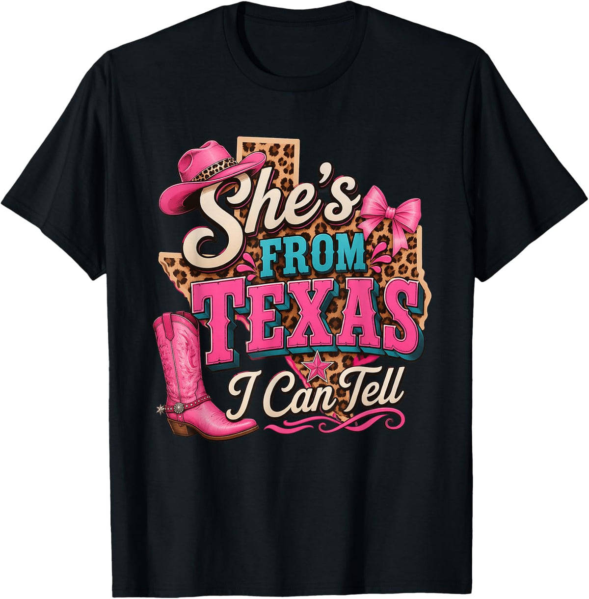 She's from Texas I Can Tell Western Coquette Cowgirl T-Shirt