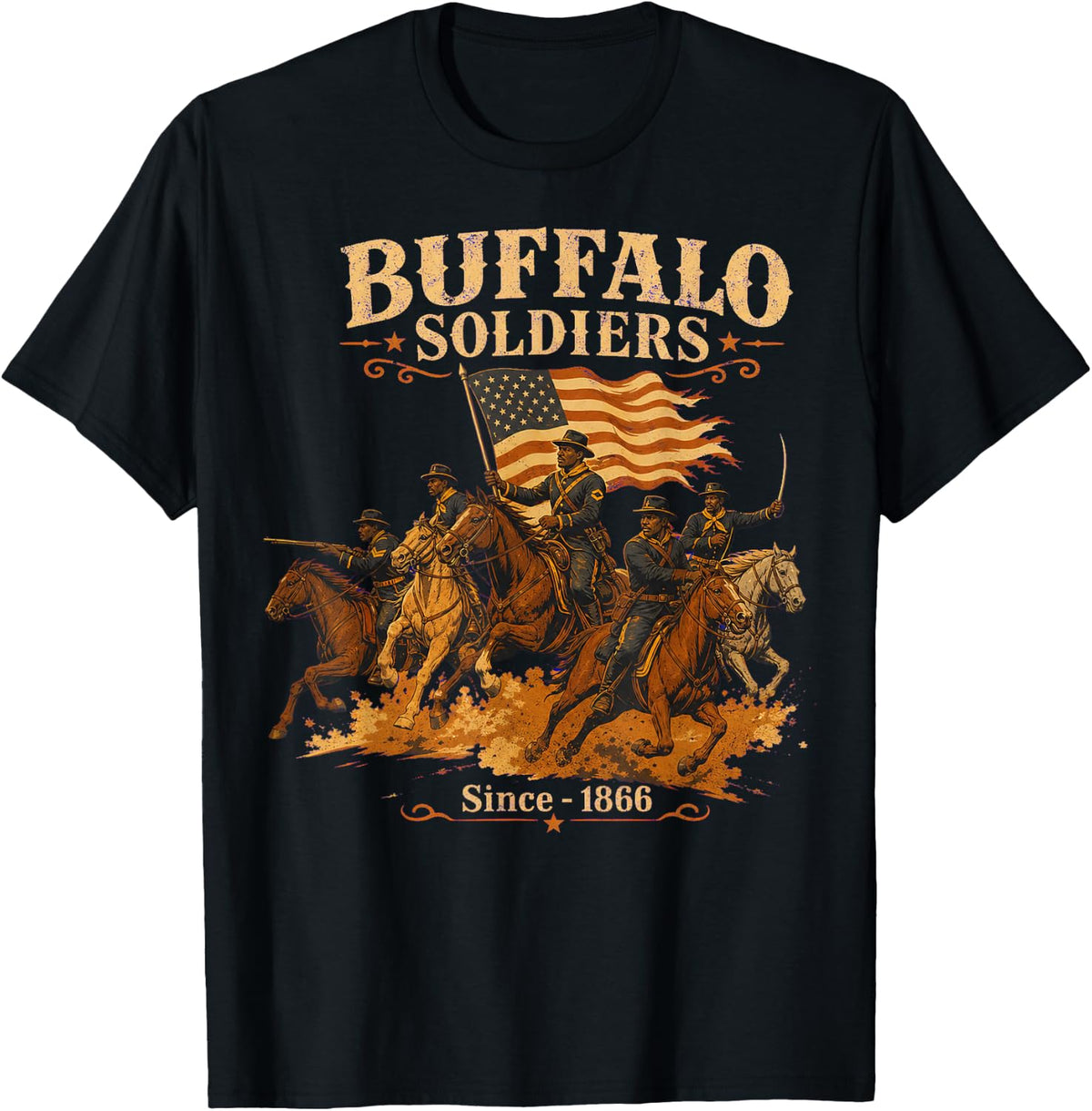 Buffalo Soldiers Military History Abstract Art T-Shirt