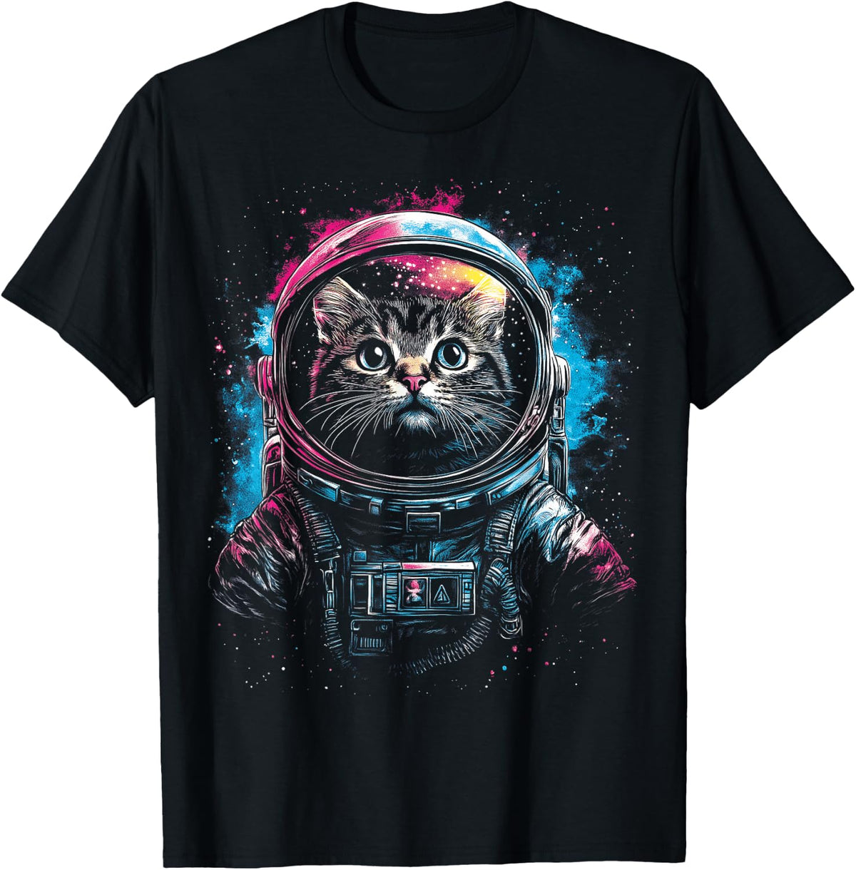 Cat Astronaut Space Men Women Funny Kitten Cosmic Galaxy T-Shirt