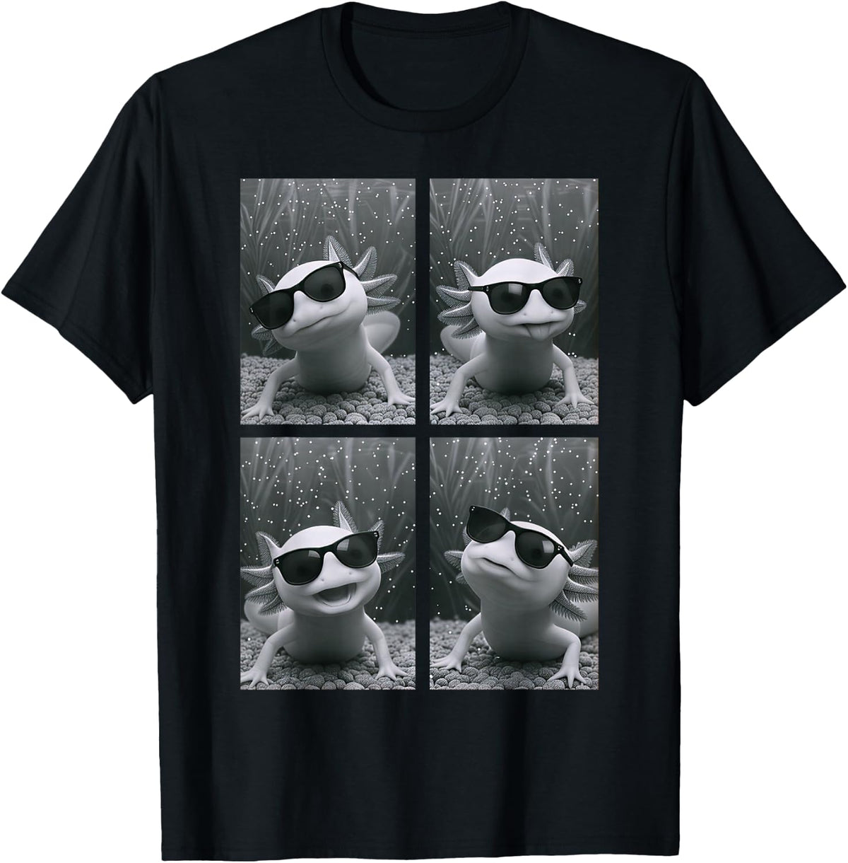 Cool Axolotls with Sunglasses PhotoBooth Amphibian Animals T-Shirt