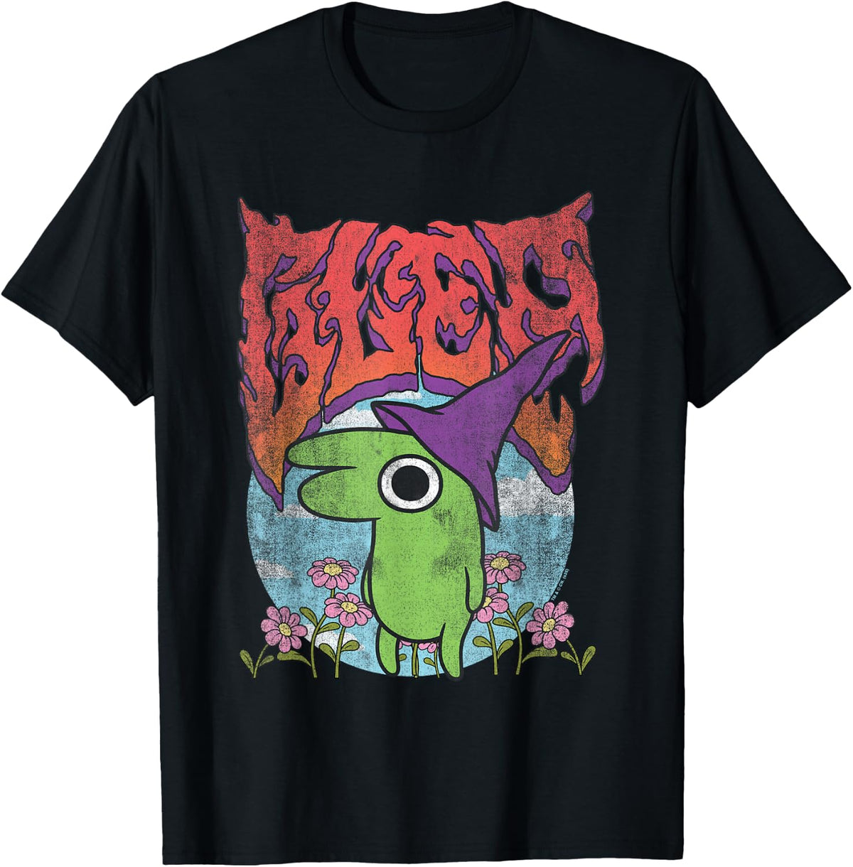Smiling Friends Glep Vintage Heavy Metal Flowers Cartoon T-Shirt
