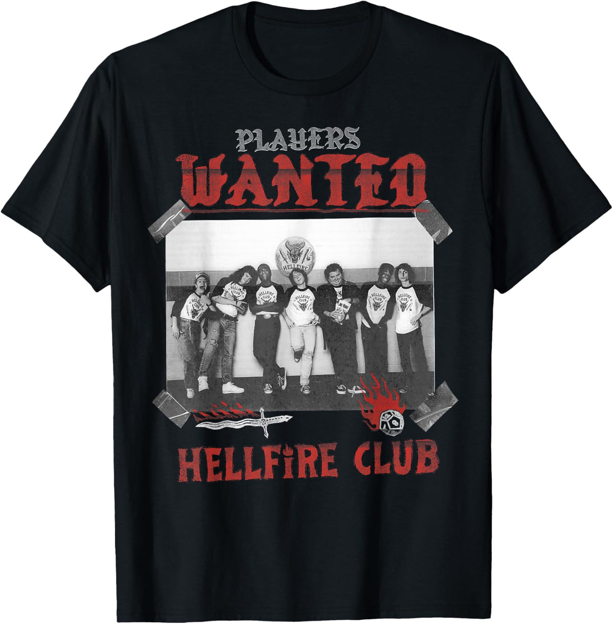 Stranger Things Hellfire Club Eddie Dustin Players Wanted T-Shirt
