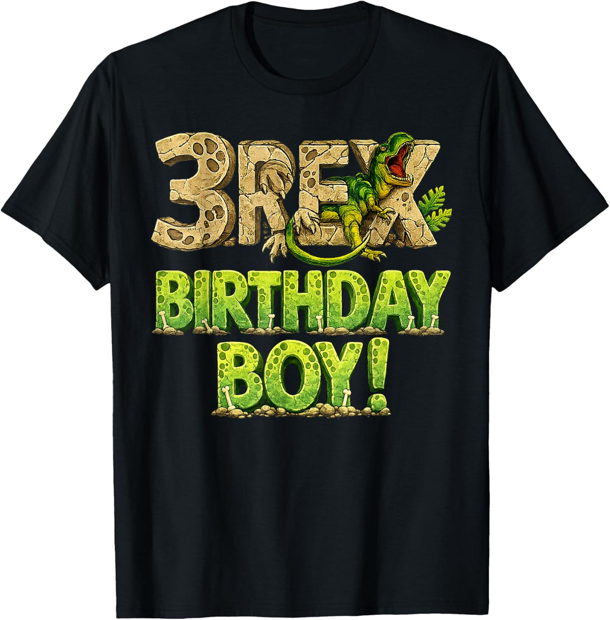 Three Rex 3rd Birthday Third Dinosaur 3 Year Old Birday Boy T-Shirt