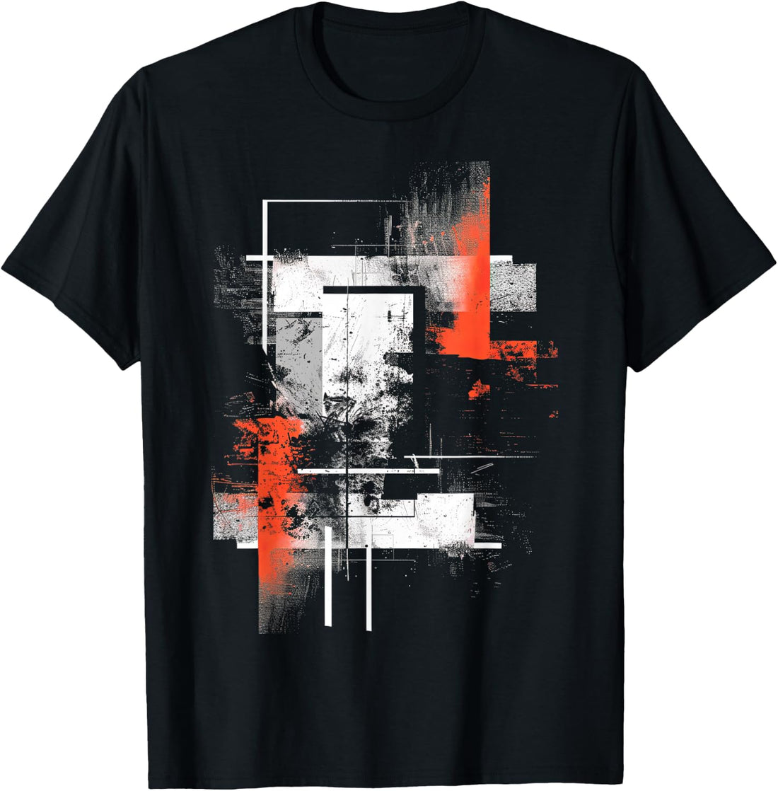 White Orange Abstract - Graphic Tee - S - 6XL - Mens Graphic T-Shirt
