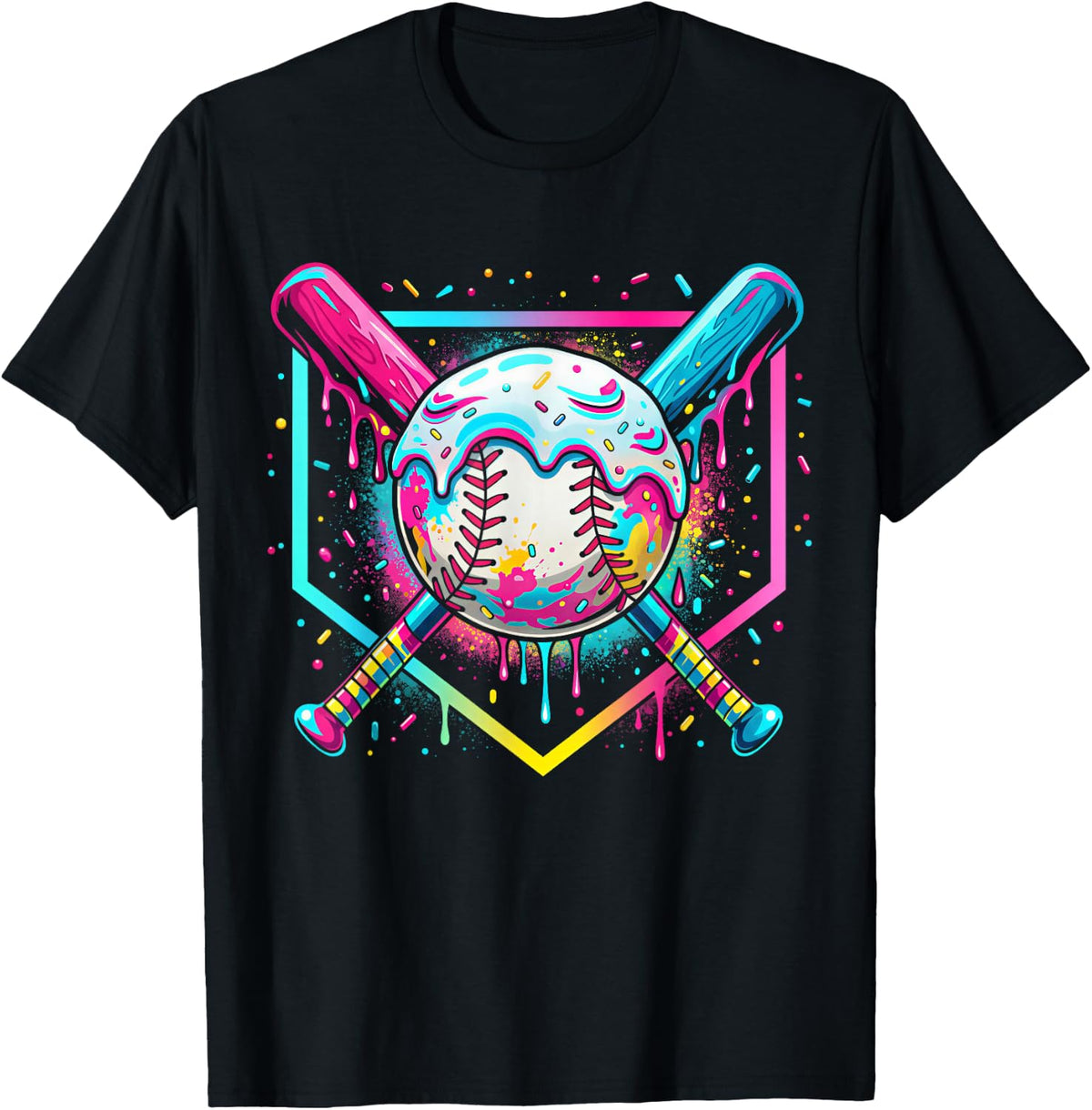 Baseball Drip Ice Cream Baseball Boys Kids Youth T-Shirt
