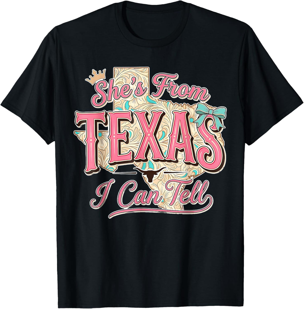 She's from Texas I Can Tell, Floral Texas Map T-Shirt