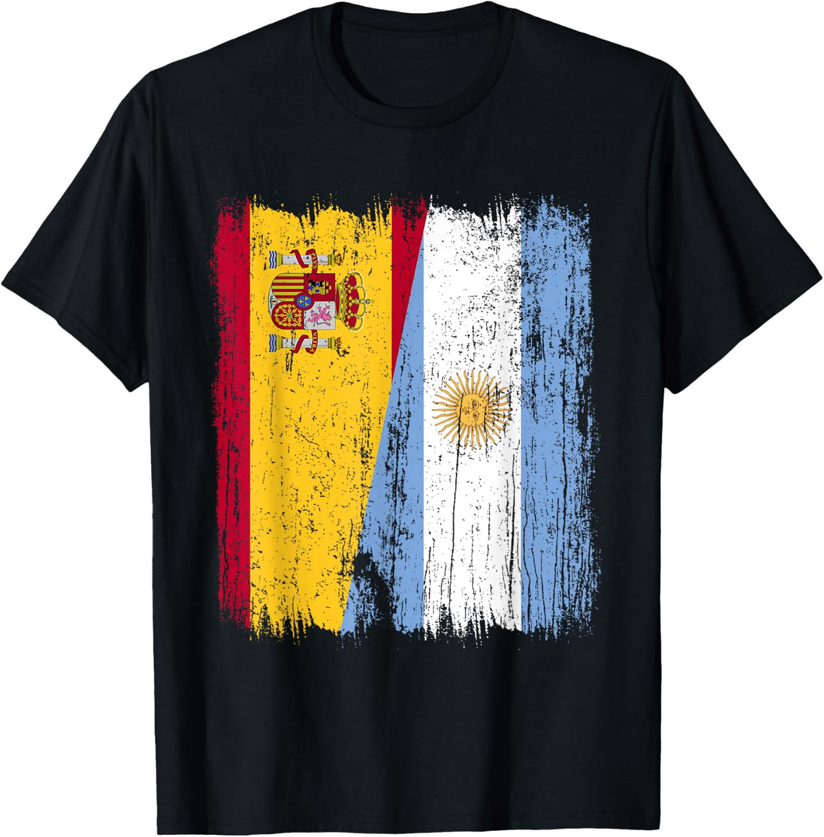 Spain Argentina Half Flag Spanish Argentinian Roots T-Shirt