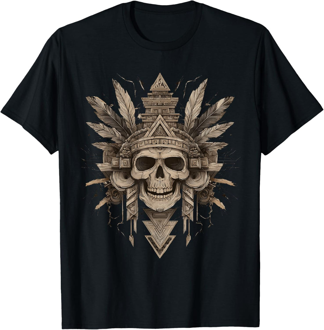 Aztec Skull Maya Mexican Toltec Inca Mayan Indigenous Azteca T-Shirt