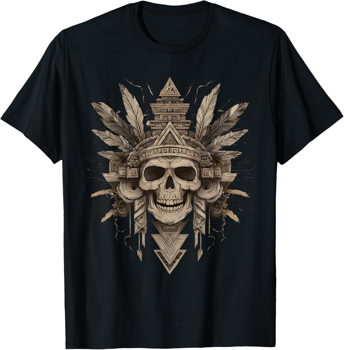 Aztec Skull Maya Mexican Toltec Inca Mayan Indigenous Azteca T-Shirt