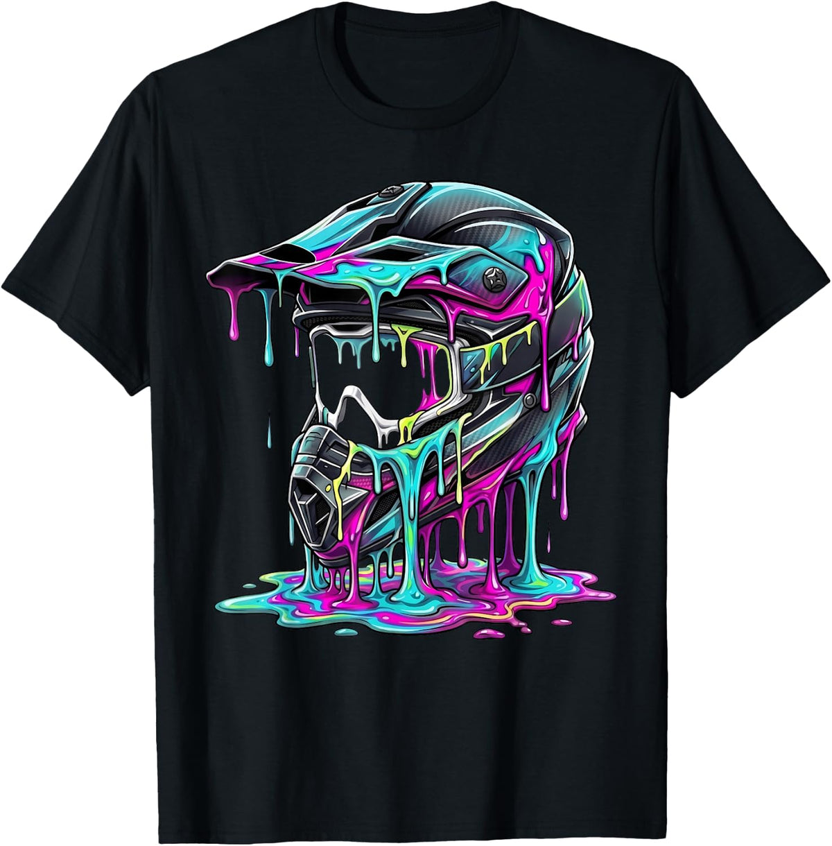 Dripping Helmet Motocross Dirt Bike Racing T-Shirt