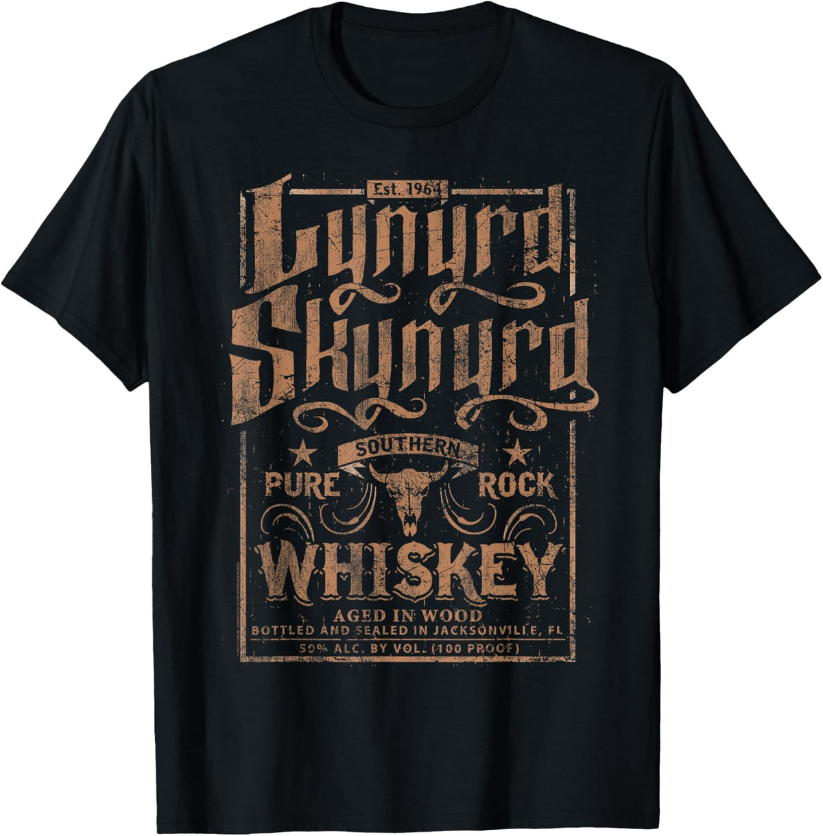 Lynyrd Skynyrd Whiskey Pure Southern Classic Rock Retro Logo T-Shirt