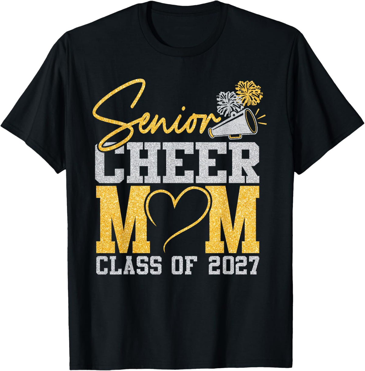 Senior Cheerleader Mom Cheer Class of 2027 Graduation Women T-Shirt