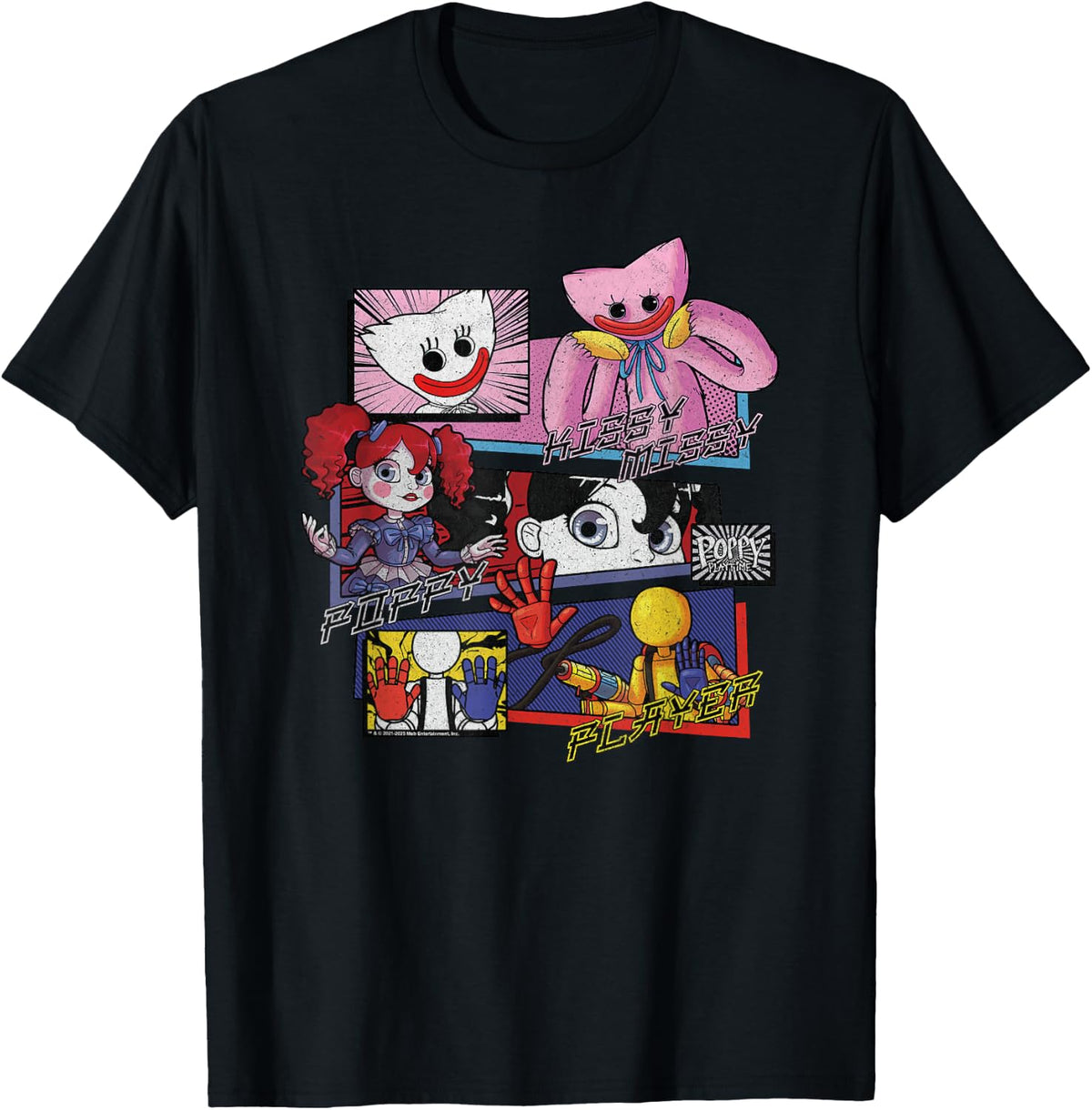 Poppy Playtime Friends Manga Panels Distressed Style T-Shirt