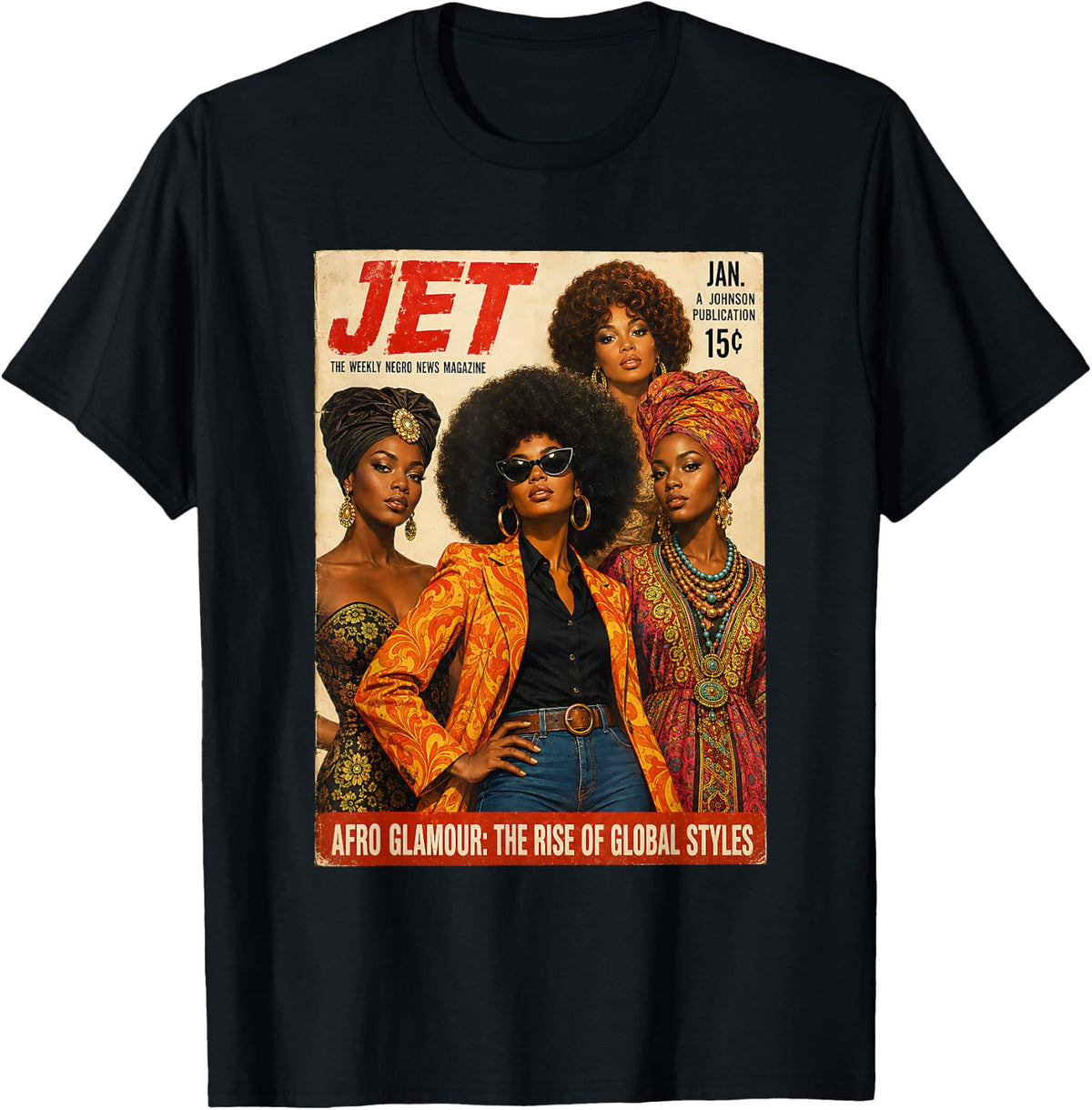 Retro Black is Beautiful Afro Glamour Vintage Magazine Gift T-Shirt