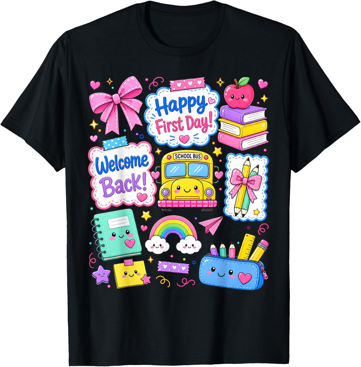 Back to School Doodle First Day of School Teachers Girls T-Shirt