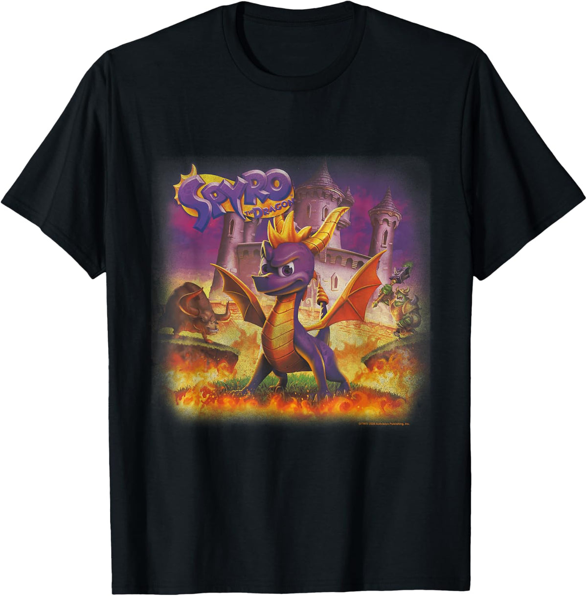 Classic Cover Art Colorful Dragon Retro Video Game T-Shirt