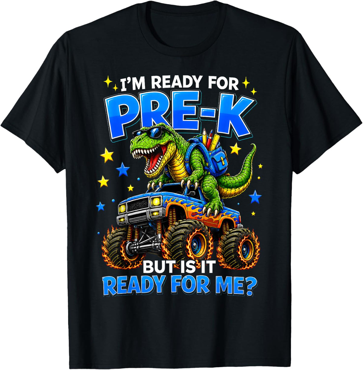 Im Ready for Pre-k Monster Truck First Day of School Boys T-Shirt
