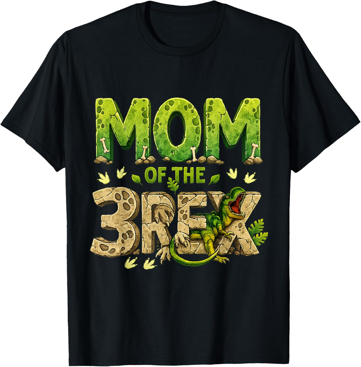 Mom of The Three Rex Birthday Dinosaur Family Matching T-Shirt