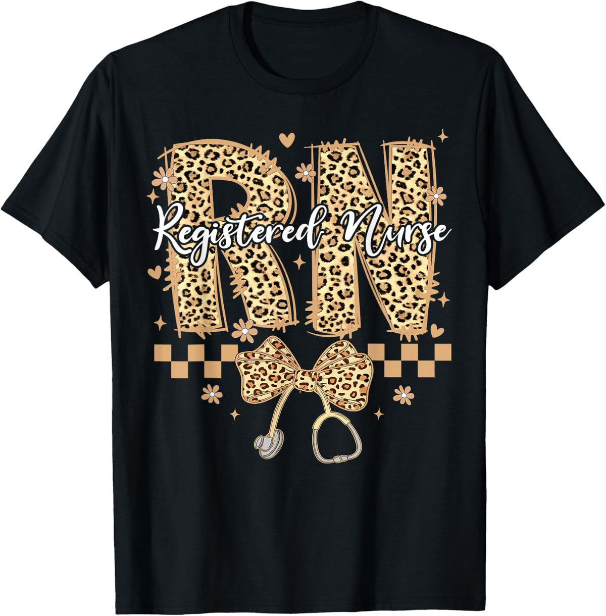 Cute RN Registered Nurse Leopard for Women T-Shirt