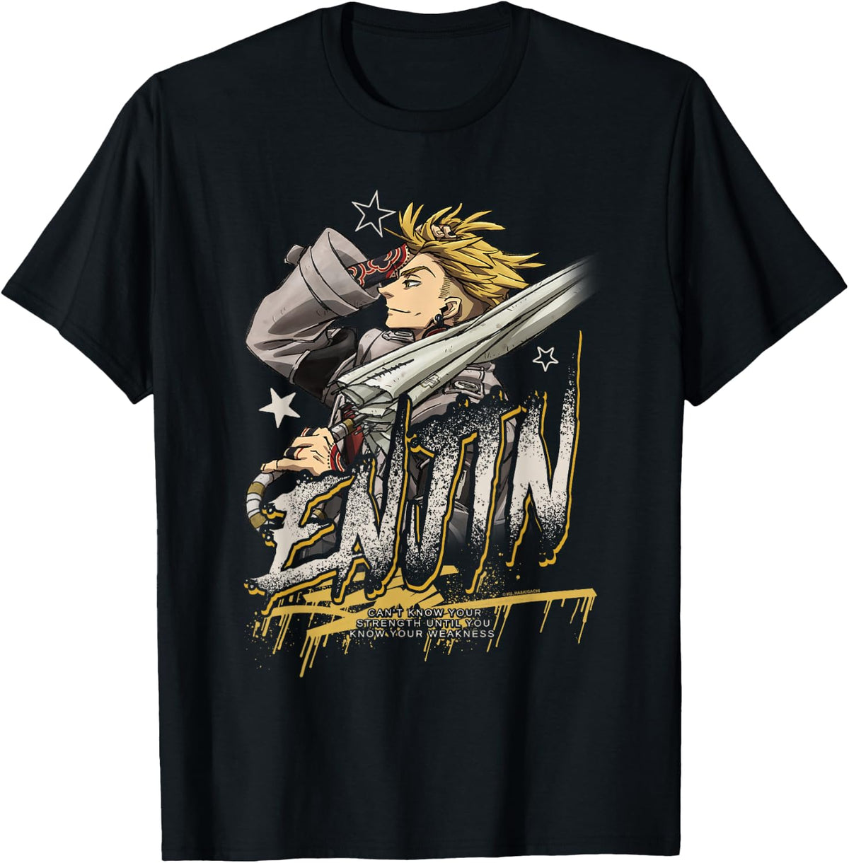 Enjin Portrait Outline with Stars Anime T-Shirt