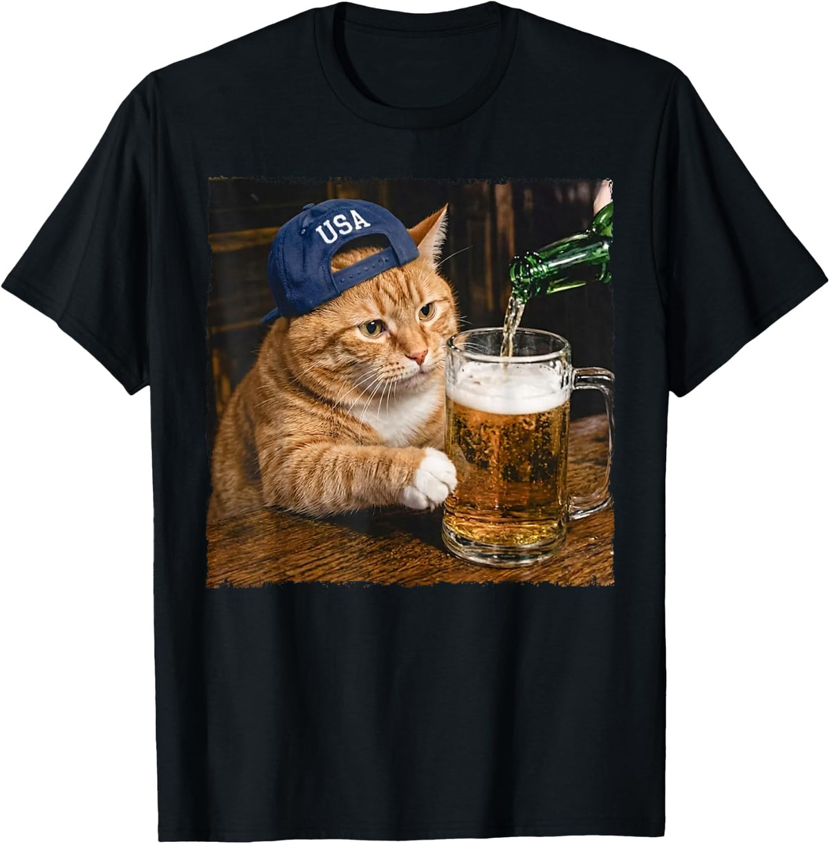 Fatty Cat Drinking Beer Funny Beer Fatty Cat Meme T-Shirt