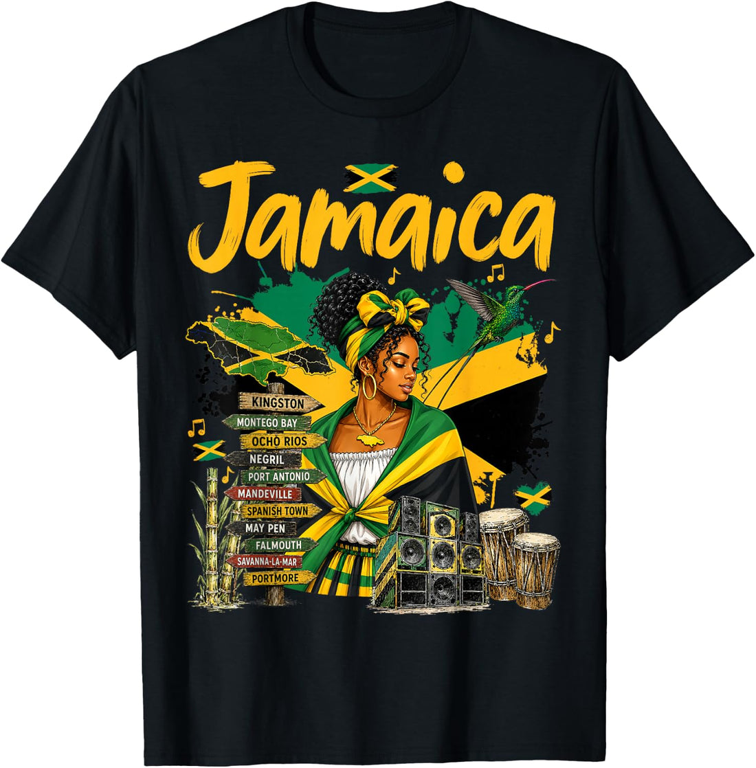 Jamaican Flag Outfit Idea for Girls & Jamaica Themed T-Shirt