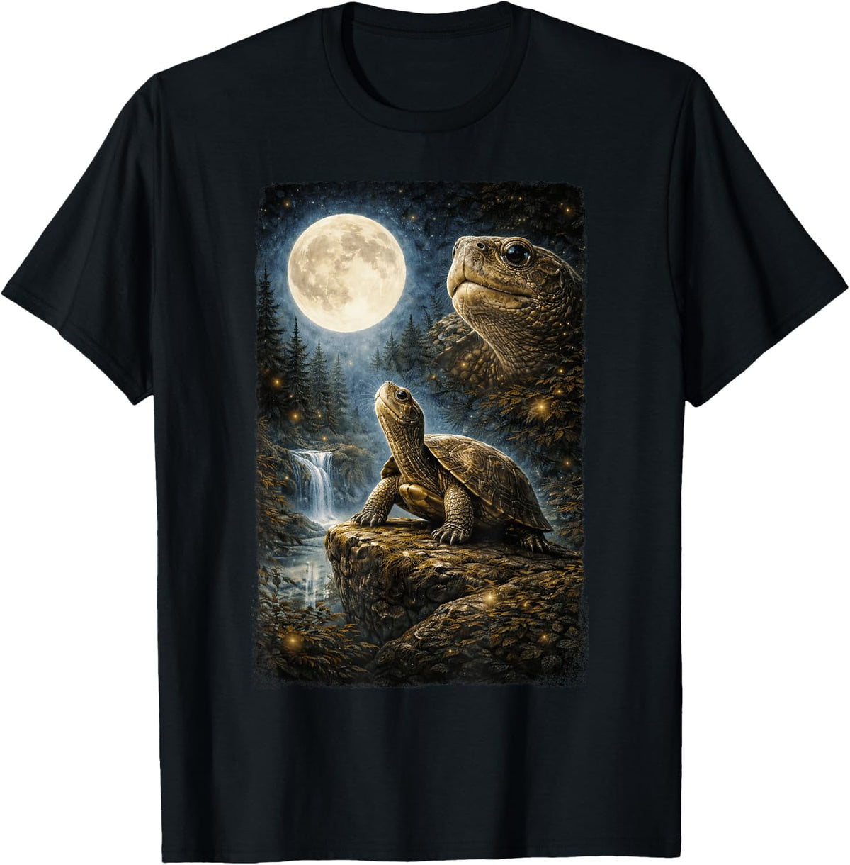 Funny Turtle Art Design Turtle Howling at The Moon T-Shirt