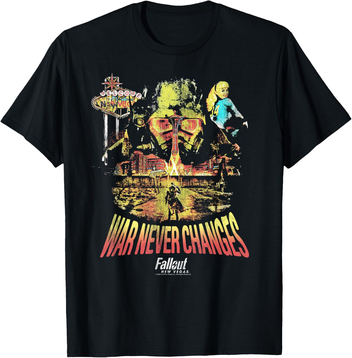 Fallout Video Game New Vegas War Never Changes Collage T-Shirt
