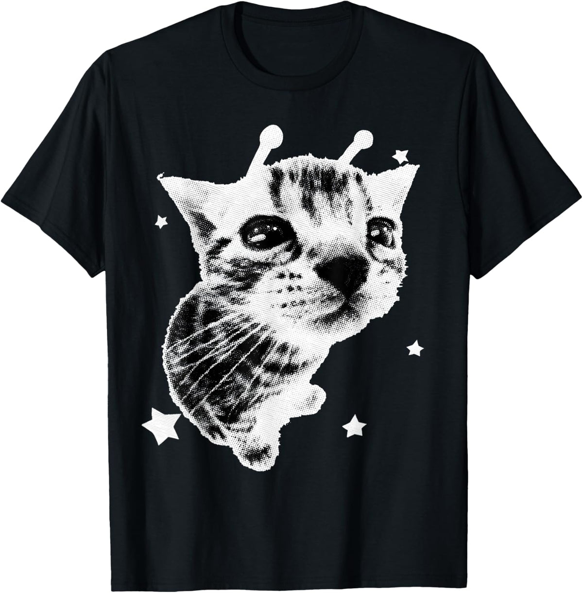 Y2K Alien Cat Meme Retro Silly Cat Vintage Kitty Funny Shirt T-Shirt