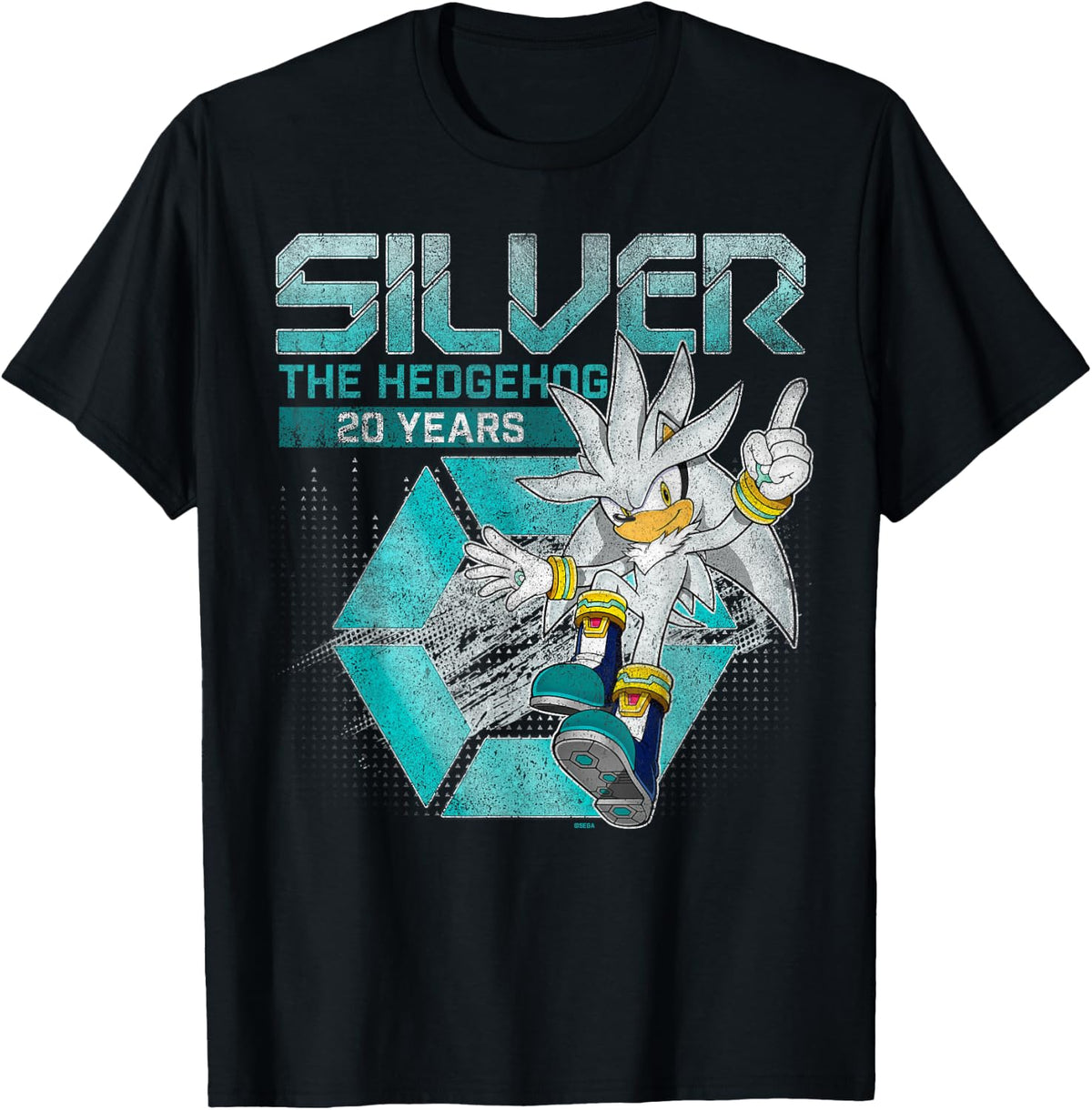 Silver 20 Years of the Future Anniversary Vintage Distressed T-Shirt