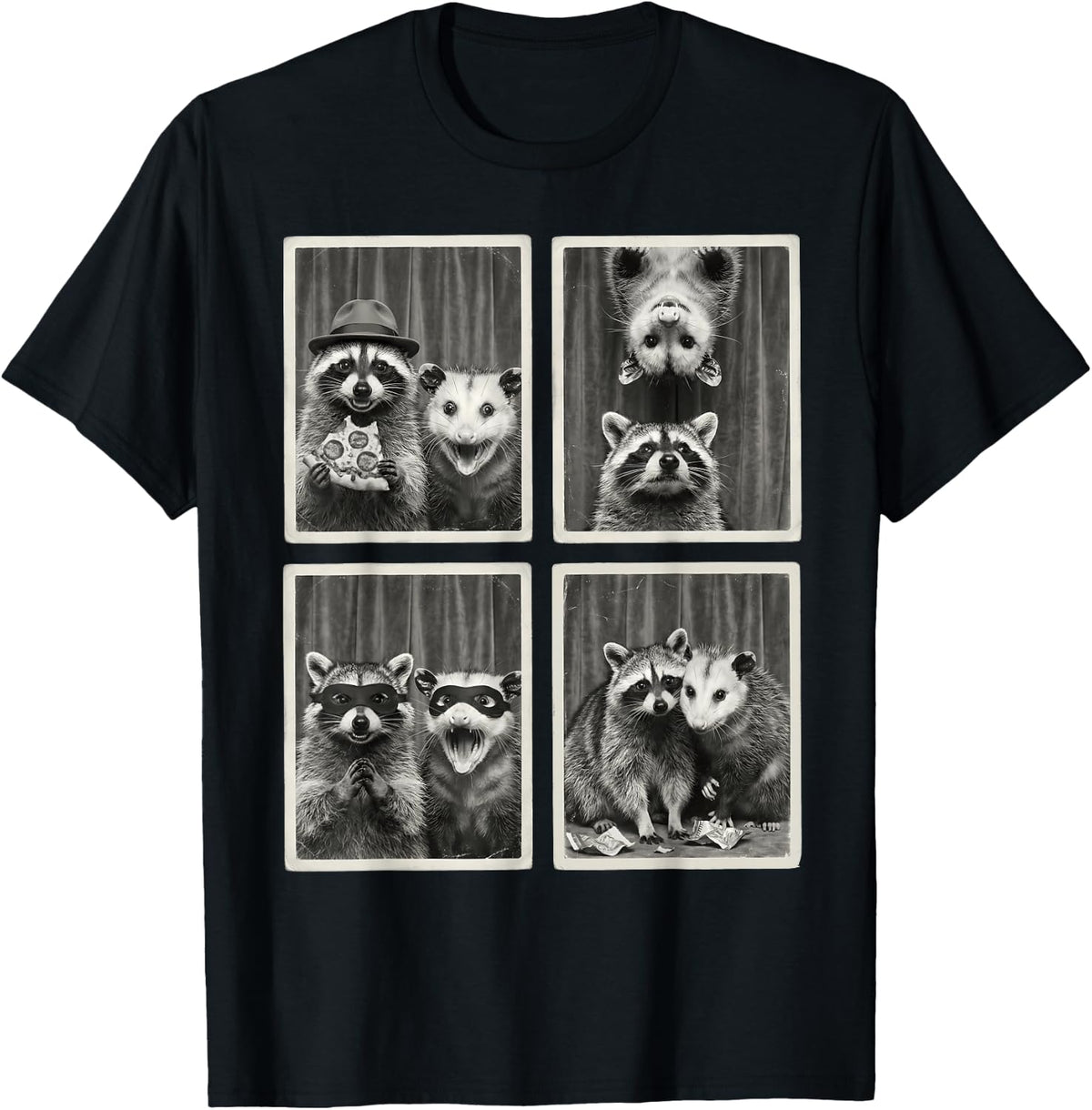 Funny Raccoon Opossum Photobooth Selfie Photo Animal Lovers T-Shirt