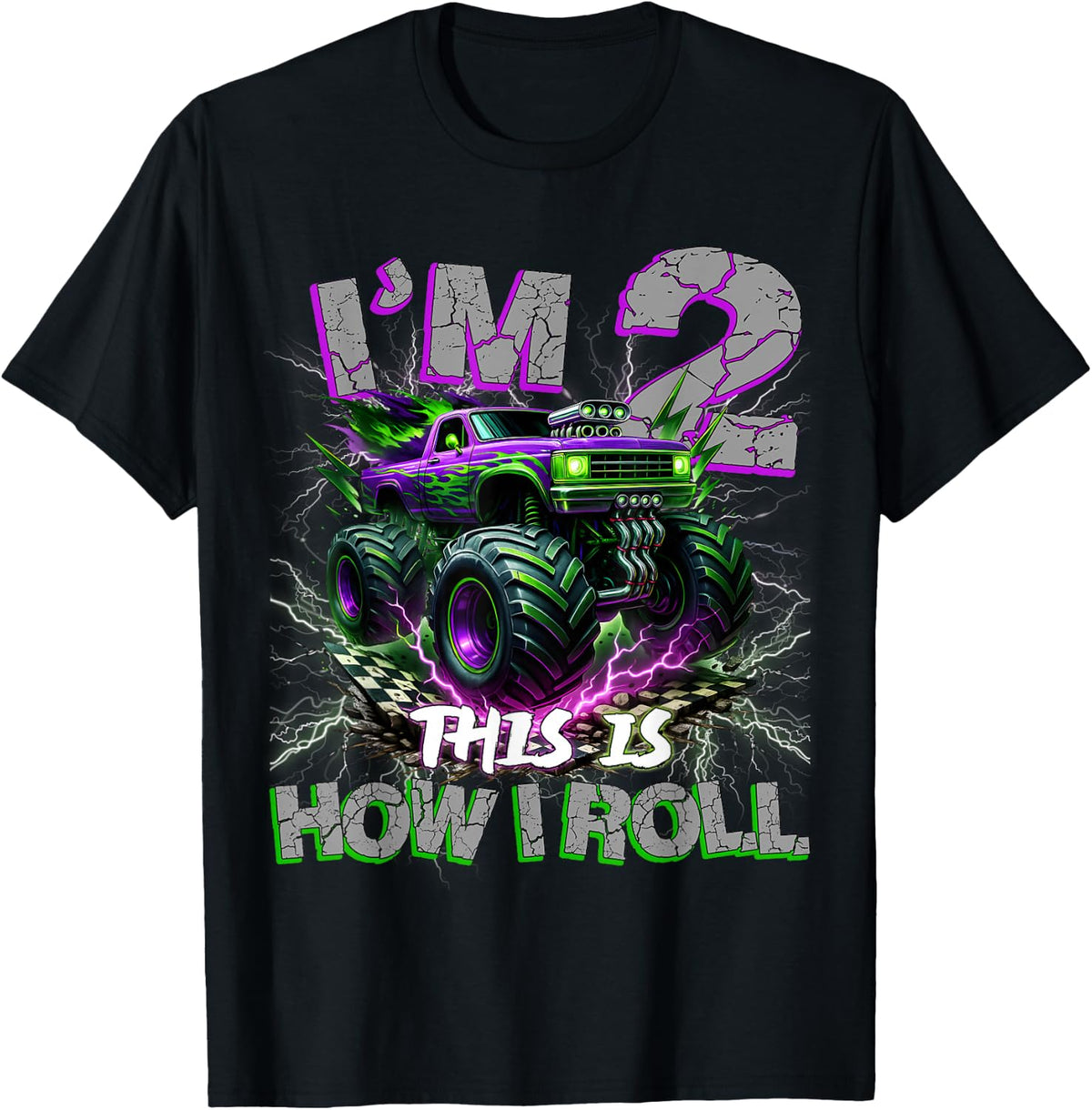 Im 2 Years Olds Monster Truck 2nd Birthday Boy Gifts Outfit T-Shirt